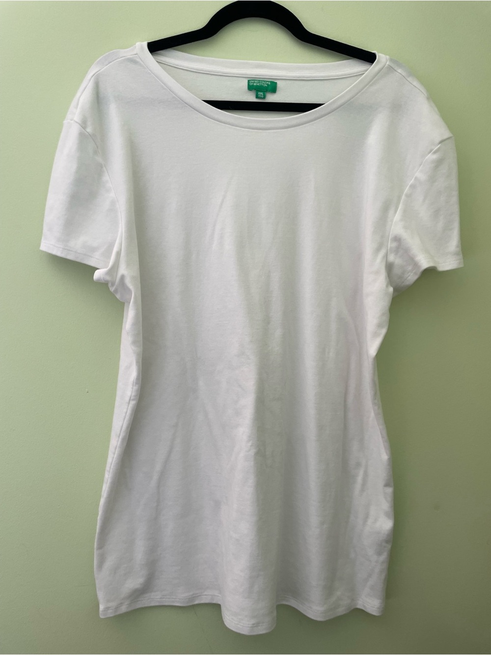 WOMENS United Colors of Benetton Supima Cotton White Crewneck Tee - Size XXL